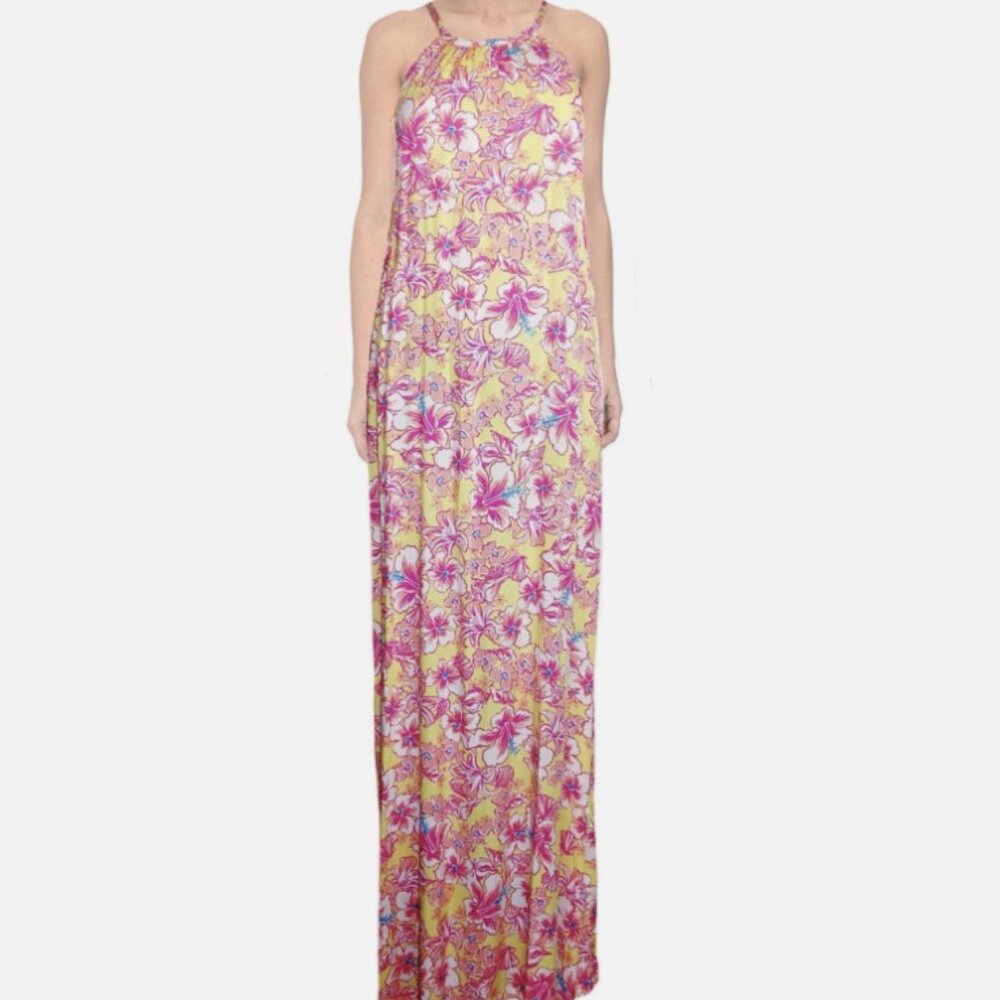 St. Tropez West Sleeveless Bohemian Slip Maxi Sundress
